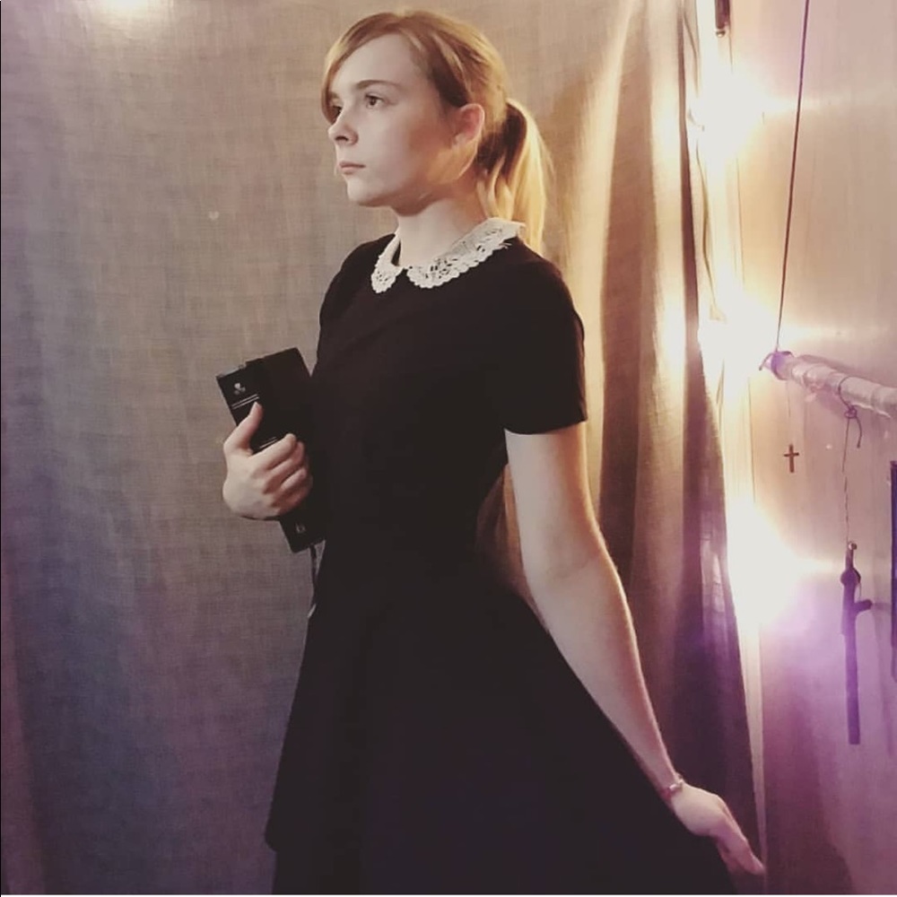 Gothic Lace Collar Dress Adam's Family